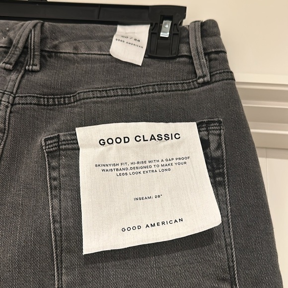 Good American Good Classic Raw Hem Slim‎ Jeans size 00 24 NWT - Picture 5 of 6